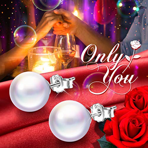 Susan Y regalo del día de la madre pendientes de mujer plata de ley 925 perlas blancas de cristal perlas de cristal regalos de navidad joyas para cumpleaños día de aniversario esposa chica