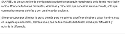 SUSTITUTIVO DE COMIDA SANABEL