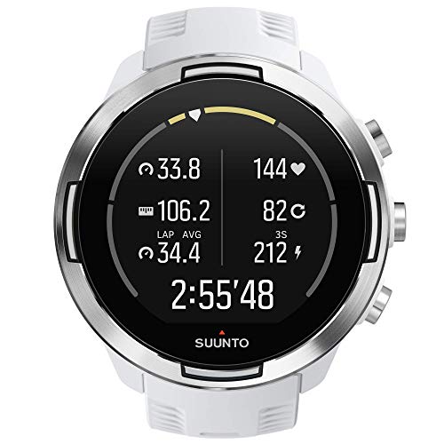 Suunto 9 Baro Reloj Multideporte GPS sin cinturón de frecuencia cardíaca, Unisex Adulto, Blanco, 24.5 cm