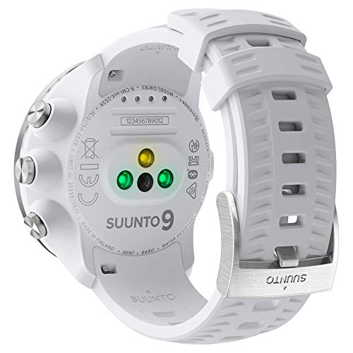 Suunto 9 Baro Reloj Multideporte GPS sin cinturón de frecuencia cardíaca, Unisex Adulto, Blanco, 24.5 cm