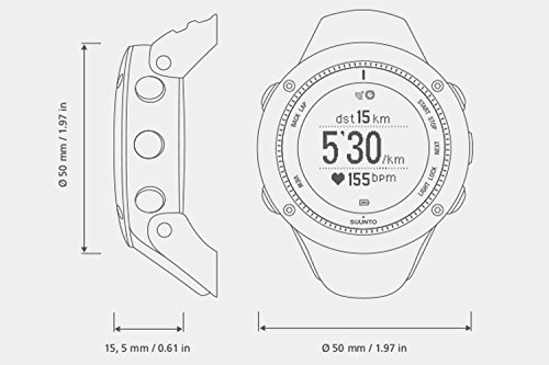 Suunto - Ambit3 Run HR - SS021259000 - Reloj GPS Multideporte + Cinturón de frecuencia cardiaca (Talla M) - Sumergible 50 m - Blanco