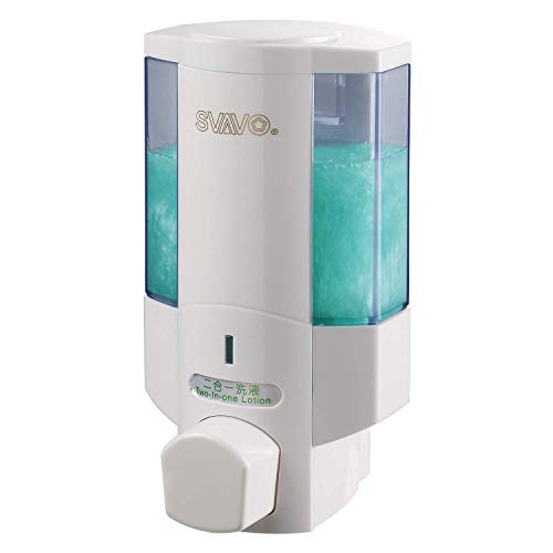 Svavo - Dispensador de jabón Manual de Pared de plástico, dispensador de Gel de Mano, Caja de champú para Hotel, Cocina, baño, White(1), 1-Chamber