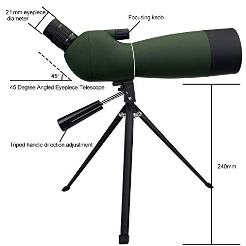 Svbony SV28 Telescopio Terrestre 20-60x80mm IP65 Impermeable Bak-4 Prism Telescopio Terrestre Potente Trípode y Adaptador de Smartphone para la Observación de Aves