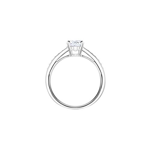 Swarovski Anillo Attract Round, Blanco, Baño de Rodio