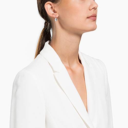 Swarovski Pendientes Bella V, blanco, Baño de Rodio