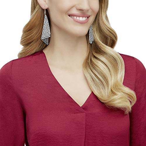 Swarovski Pendientes Fit, gris, Baño de Rodio