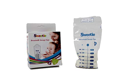 Sweetie - Bolsas de almacenamiento para leche materna, 50 unidades, 2 cajas de 25 unidades