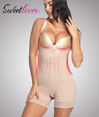 Sweetlover Faja Reductora Adelgazante Braga Mujer Body Reductor Underbust Corsé sin Costura Lencería Moldeadora Shapewear Abdomen XL-Beige