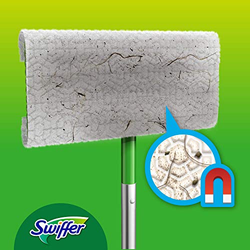 Swiffer - Paños de repuesto para escoba, para atrapar y capturar 3 veces más polvo, suciedad y pelos de una escoba tradicional 76 Panni