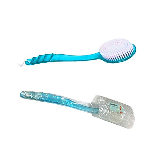 SwirlColor Cepillo Espalda, Cepillo de Baño Cuerpo Masaje con el Plastico(Azul)