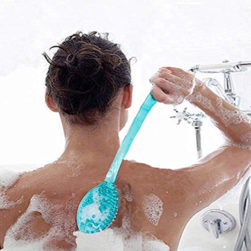 SwirlColor Cepillo Espalda, Cepillo de Baño Cuerpo Masaje con el Plastico(Azul)