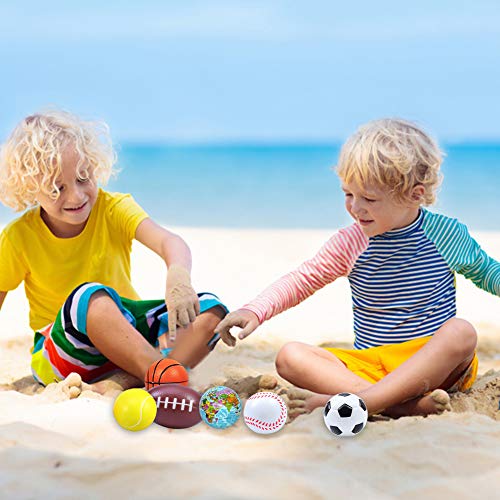 SwirlColor Pelota Blanda, Espuma Squeeze Fútbol Baloncesto Tenis Béisbol Rugby Tierra Bola Suave para Niños Jugando a Liberar El Estrés 6 Piezas