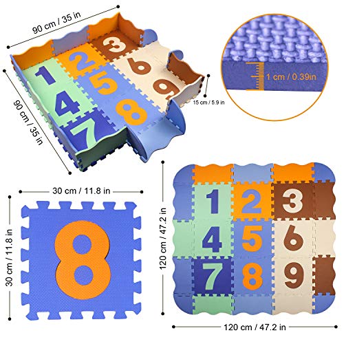 swonuk Alfombra Puzzle para Niños, Puzzle Estera de Juguete de Espuma Sólida, 25 Piezas Grueso (0.47 Pulgadas) para Decoración de la habitación de los niños