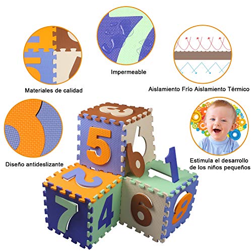 swonuk Alfombra Puzzle para Niños, Puzzle Estera de Juguete de Espuma Sólida, 25 Piezas Grueso (0.47 Pulgadas) para Decoración de la habitación de los niños