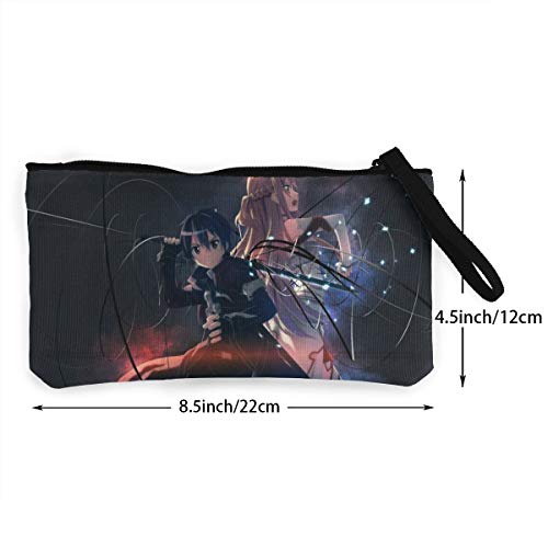 Sword Art Online Monederos lindos de la lona monedero pequeño monedero de la cremallera, mini bolso cosmético femenino