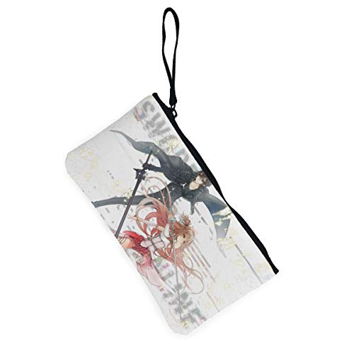 Sword Art Online Monederos lindos de la lona monedero pequeño monedero de la cremallera, mini bolso cosmético femenino