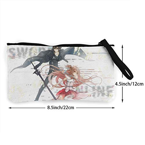 Sword Art Online Monederos lindos de la lona monedero pequeño monedero de la cremallera, mini bolso cosmético femenino