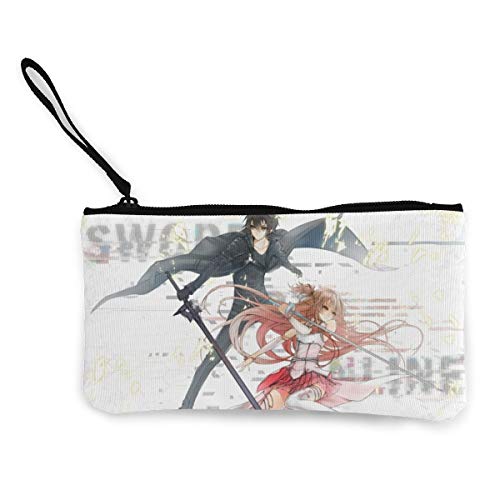 Sword Art Online Monederos lindos de la lona monedero pequeño monedero de la cremallera, mini bolso cosmético femenino