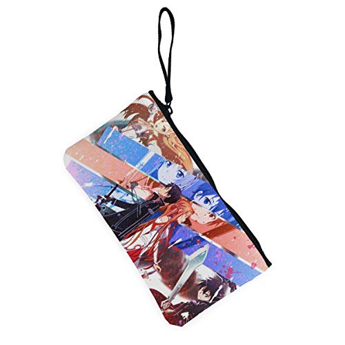 Sword Art Online Monederos lindos de la lona monedero pequeño monedero de la cremallera, mini bolso cosmético femenino
