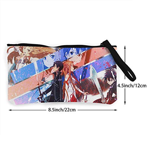 Sword Art Online Monederos lindos de la lona monedero pequeño monedero de la cremallera, mini bolso cosmético femenino