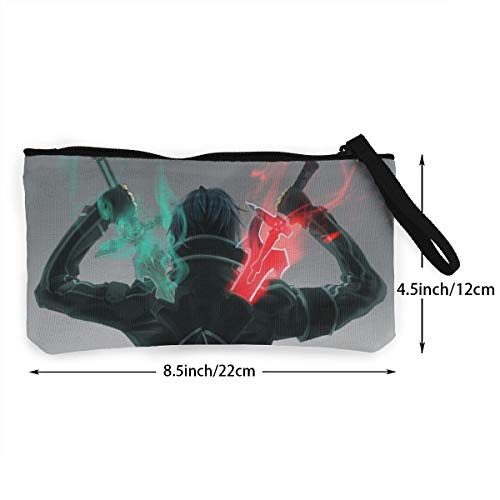 Sword Art Online Monederos lindos de la lona monedero pequeño monedero de la cremallera, mini bolso cosmético femenino