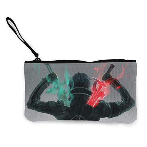 Sword Art Online Monederos lindos de la lona monedero pequeño monedero de la cremallera, mini bolso cosmético femenino