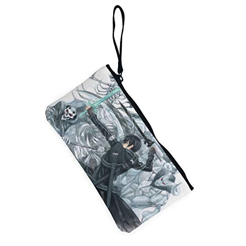 Sword Art Online Monederos lindos de la lona monedero pequeño monedero de la cremallera, mini bolso cosmético femenino