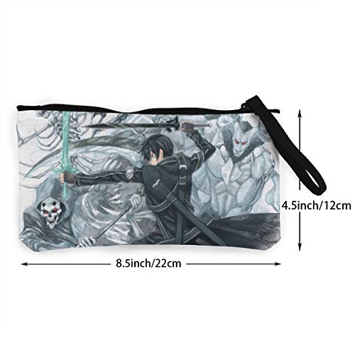 Sword Art Online Monederos lindos de la lona monedero pequeño monedero de la cremallera, mini bolso cosmético femenino