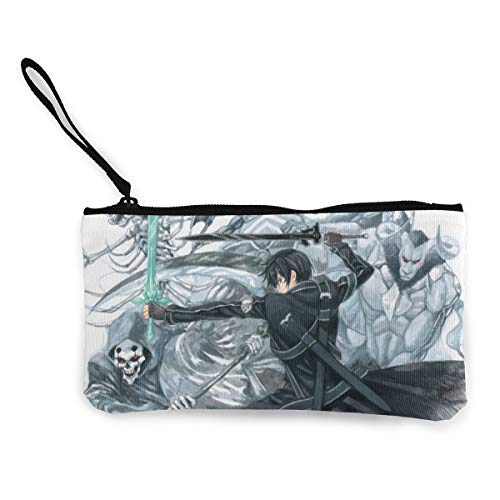 Sword Art Online Monederos lindos de la lona monedero pequeño monedero de la cremallera, mini bolso cosmético femenino