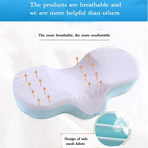 SXY Espuma de Memoria Almohada Antiarrugas Curva ergonómica Mejore Las Almohadas para Dormir Soporte cóncavo Cuello del reposacabezas (Color : Pink)