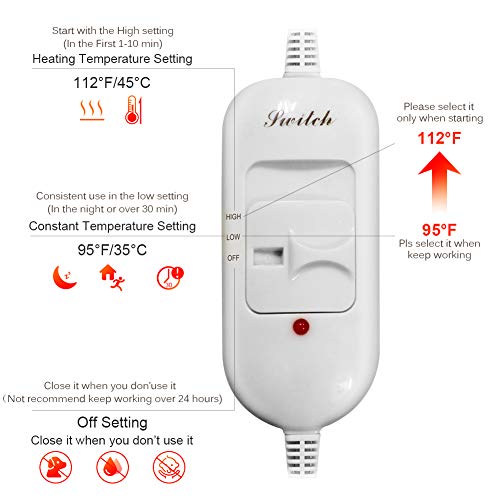 Sycreek Almohadilla térmica Mascotas gatos y perros, manta eléctrica para mascotas con sistema de temperatura, estera calefactora impermeable con tubo antirotura