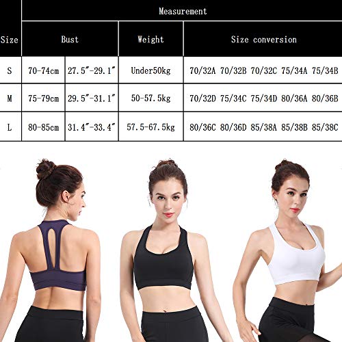 Sykooria Sujetador Deportivo para Mujer Eliminación de Ropa Deportiva sin Cables de Alto Impacto Sujetador Acolchado Crop Top para Gimnasio Yoga Running