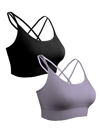 Sykooria Sujetador Deportivo para Mujer Sujetador de Yoga Acolchado sin Espalda con Tiras Sin Costuras con Buen Impacto Gimnasio Gimnasio Ropa Deportiva