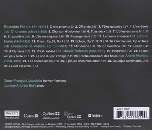 Symbolist Poets & The French Melodie [Canada]