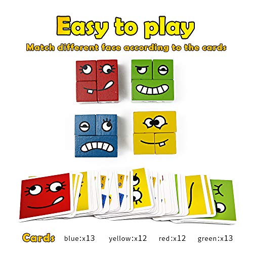 Symiu Juguetes Niños Bebes Educativos Juguetes de Madera Puzzle Madera Expresión De Madera Rompecabezas Set Juguetes Montessori Bebe para 3 4 5 Años