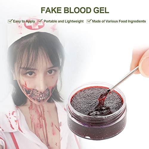 Syuantech Cera de Maquillaje de Halloween Pintura Facial Profesional para El Cuerpo Aceite Coágulo Falso Gel de Sangre Cicatrices de Vampiros Contusiones de Halloween Kit de Maquillaje