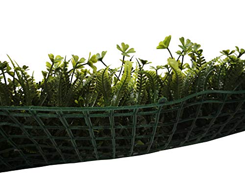 SZ Plancha Alfombra de Césped Artificial 60 * 40cm Jardín Vertical Decoración Interior Pared Hierba (Treboles)