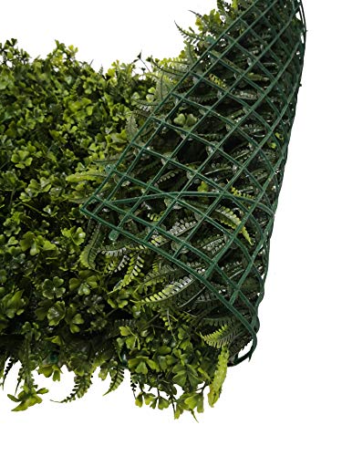 SZ Plancha Alfombra de Césped Artificial 60 * 40cm Jardín Vertical Decoración Interior Pared Hierba (Treboles)