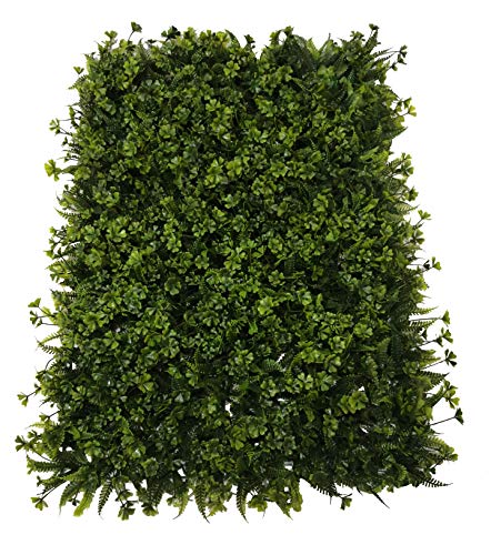 SZ Plancha Alfombra de Césped Artificial 60 * 40cm Jardín Vertical Decoración Interior Pared Hierba (Treboles)