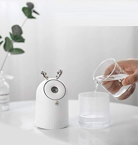 SZHTFX Mini Humidificador Silencioso 250ml humidificadores Aire con alimentación USB,Apagado automático para el el hogar,Dormitorio, la Oficina, el Yoga, Aceite Esencial Prohibido (Blanco)