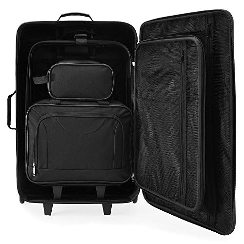 T-LoVendo TLV-HK-908 Juego de maletas de viaje 4 pcs con bolso y neceser, Negro