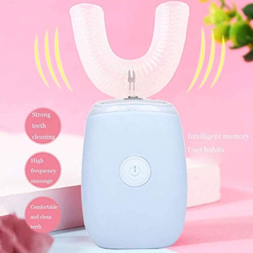 T Tipo de cepillo de dientes eléctrico, Cepillo dental sónico 360deg;Función inteligente limpiador de tiempos de la memoria 3 opcional Modos de carga inalámbrica for adultos de silicona, Negro recambi