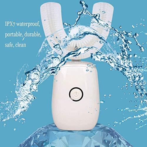 T Tipo de cepillo de dientes eléctrico, Cepillo dental sónico 360deg;Función inteligente limpiador de tiempos de la memoria 3 opcional Modos de carga inalámbrica for adultos de silicona, Negro recambi