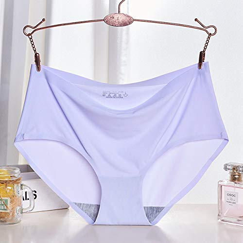 T-YIFUZX 2pcs Bragas de Mujer Bragas de Mujer Piezas Bragas de Mujer Calzoncillos sin Costuras de Seda de Hielo Calzoncillos de Mujer Lavanda L