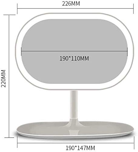 Tabla de maquillaje Espejo de baño con luces LED 2 en 1 USB del escritorio de la lámpara recargable de la lámpara LED de la pantalla táctil extraíble 360 ​​° giratorio de Split Diseño encimera cosméti