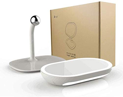 Tabla de maquillaje Espejo de baño con luces LED 2 en 1 USB del escritorio de la lámpara recargable de la lámpara LED de la pantalla táctil extraíble 360 ​​° giratorio de Split Diseño encimera cosméti