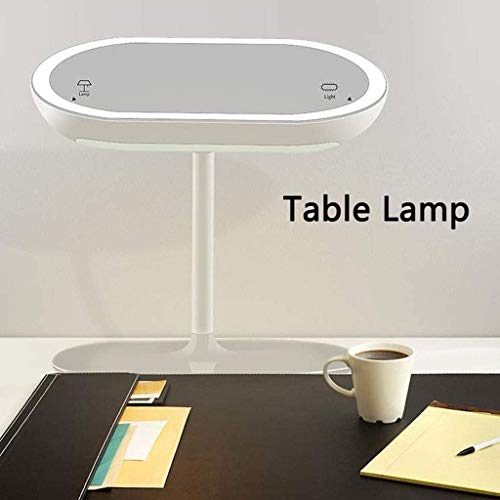 Tabla de maquillaje Espejo de baño con luces LED 2 en 1 USB del escritorio de la lámpara recargable de la lámpara LED de la pantalla táctil extraíble 360 ​​° giratorio de Split Diseño encimera cosméti