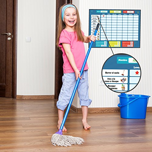 Tabla de Recompensas para Niños - Pizarra Magnética de Estrellas Inspira el Buen Comportamiento - para Pared o Frigorífico. Incluye 20 Tareas Magnéticas y 300 Estrellas – en Español