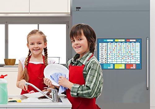 Tabla de Recompensas para Niños - Pizarra Magnética de Estrellas Inspira el Buen Comportamiento - para Pared o Frigorífico. Incluye 20 Tareas Magnéticas y 300 Estrellas – en Español
