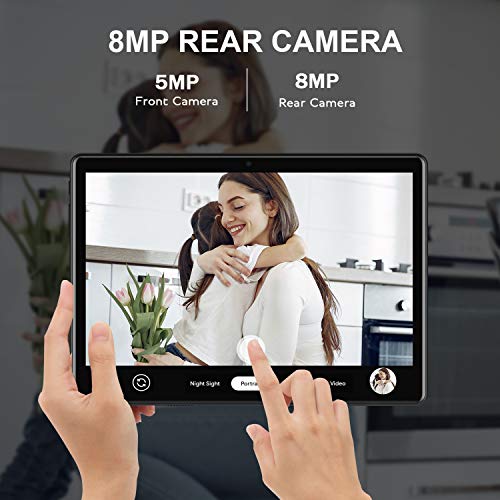 Tablet 10 Pulgadas 4G FHD 64GB de ROM 4GB de RAM Android 9.0 Certificado por Google GMS Tablet PC Procesador de Quad Core Batería 8500mAh Dual SIM 8MP Cámara WiFi,Bluetooth,GPS,OTG(Negro)